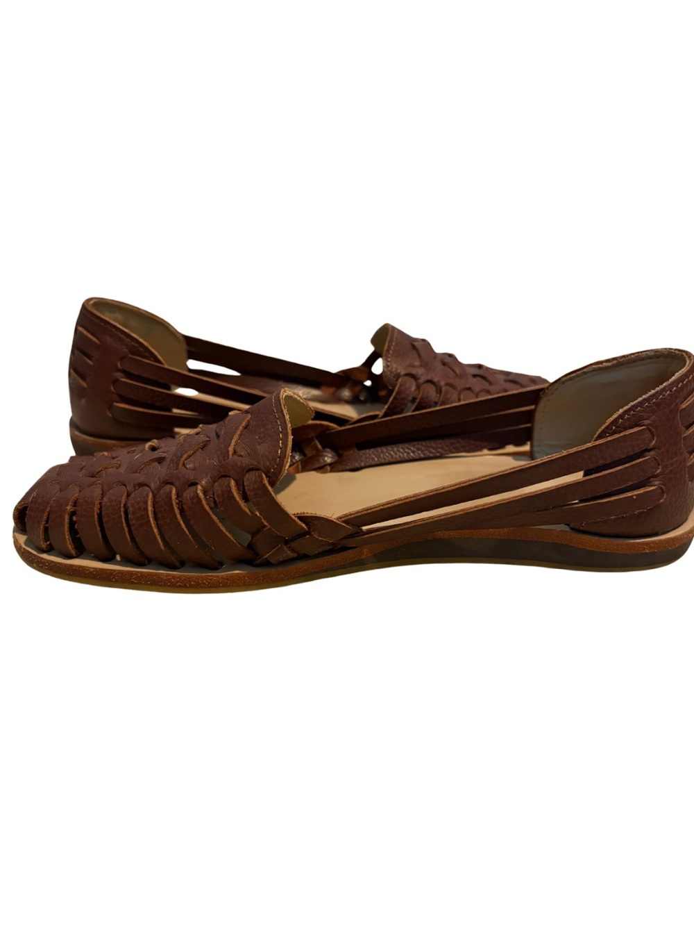 Nisolo Chocolate Brown Woven Leather Flats